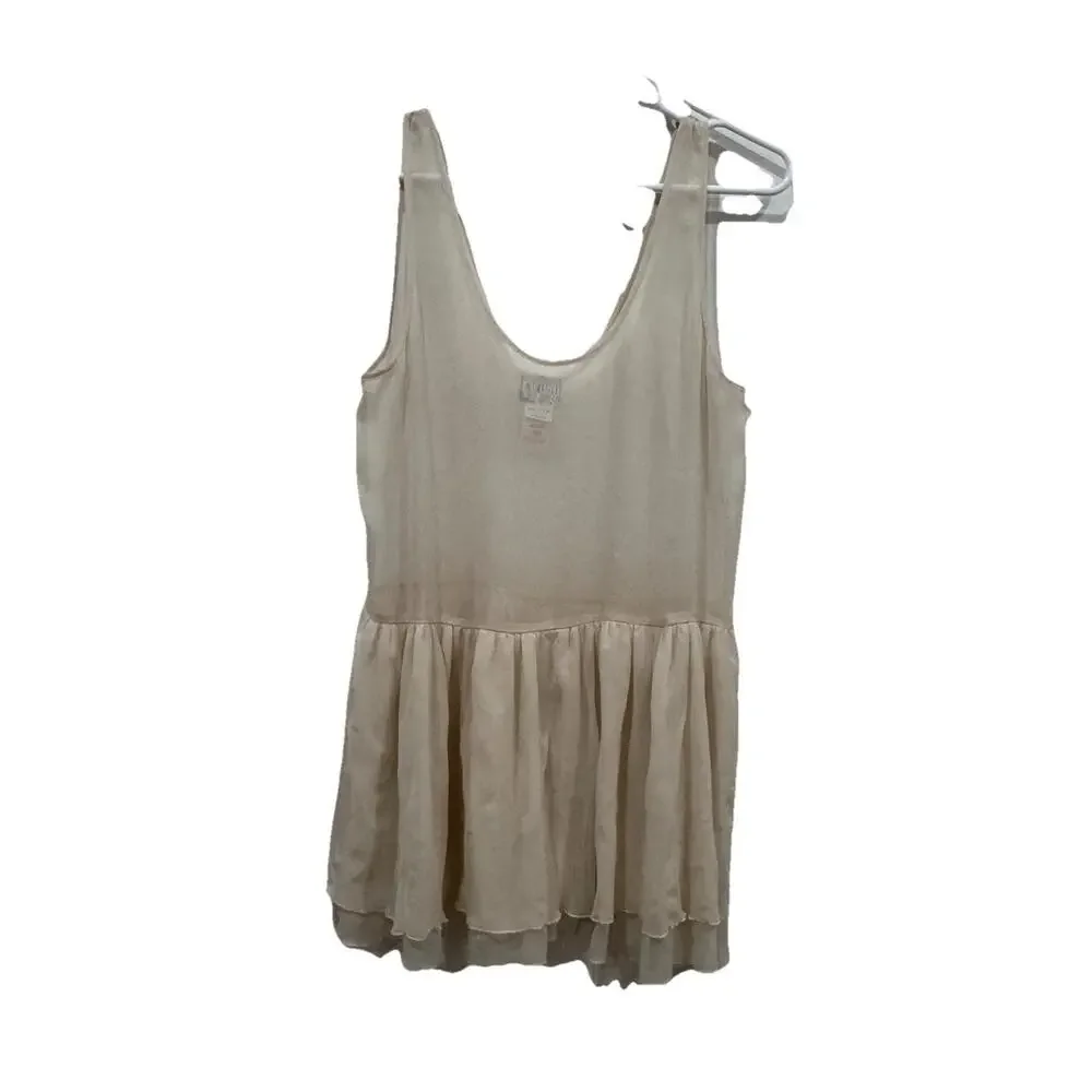 Women’s Free People Intimately Beige‎ Tank Blouse Top Sheer Layered Size Xsmall
